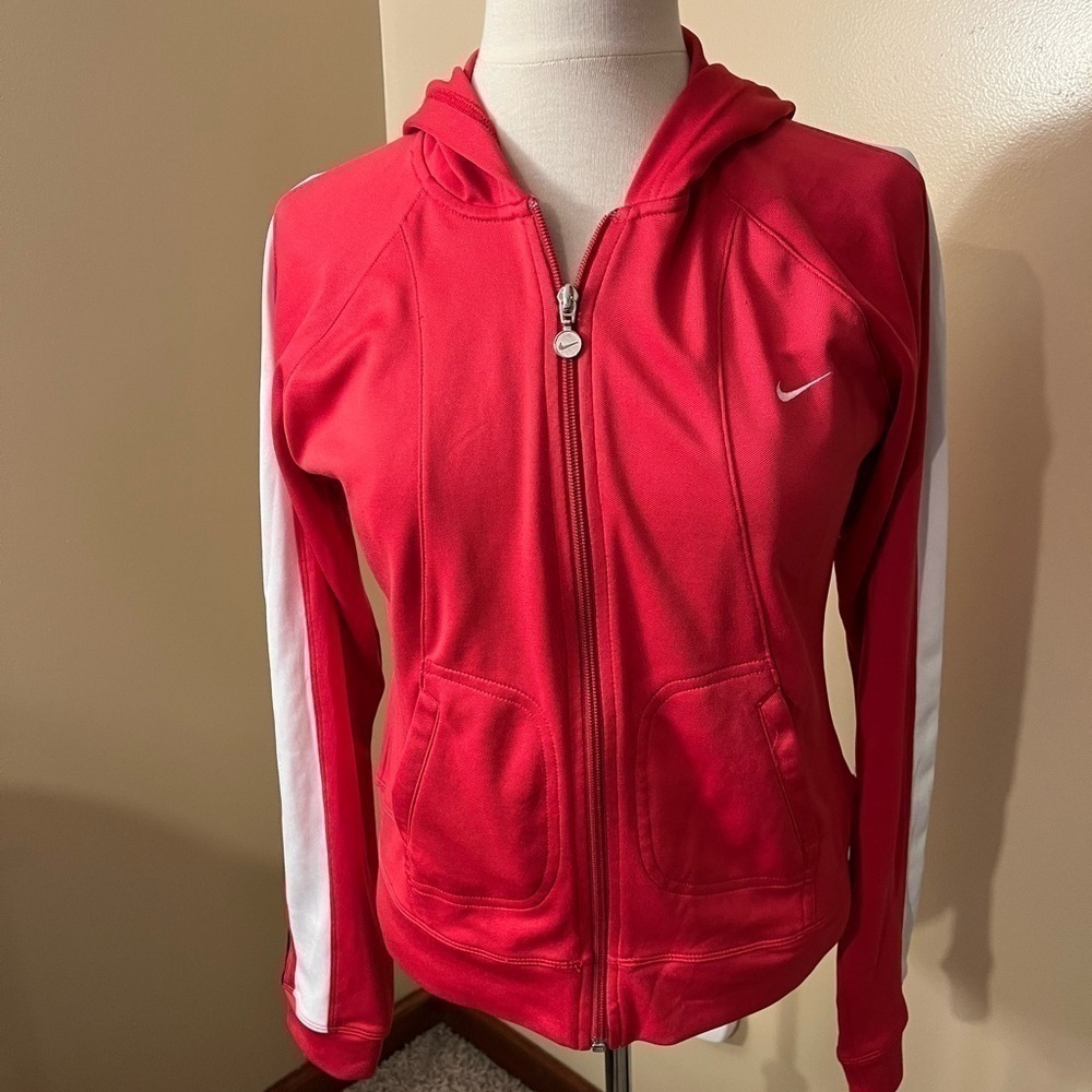 Nike Pink Track Zip Up Jacket Sz M EUC